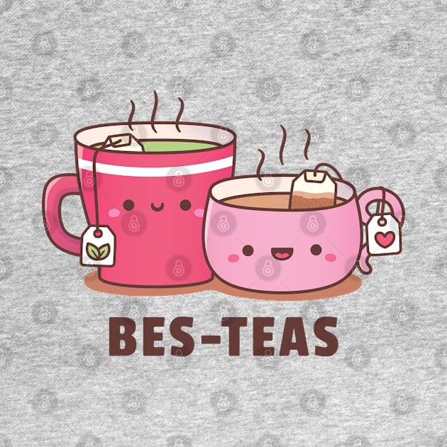 Cute Teacups Bes-Teas Besties Pun Humor by rustydoodle